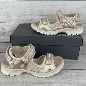 ECCO Offroad Womens EU 37 US 6-6.5 Sandals Beige Vanilla Metallic